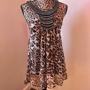 Leopard print camisole with beautiful jewel detail. Only work ONCE for an hour